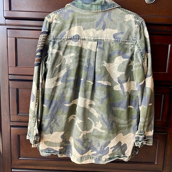 Free People Embellished Military Shirt Jacket size Small - Picture 4 of 5